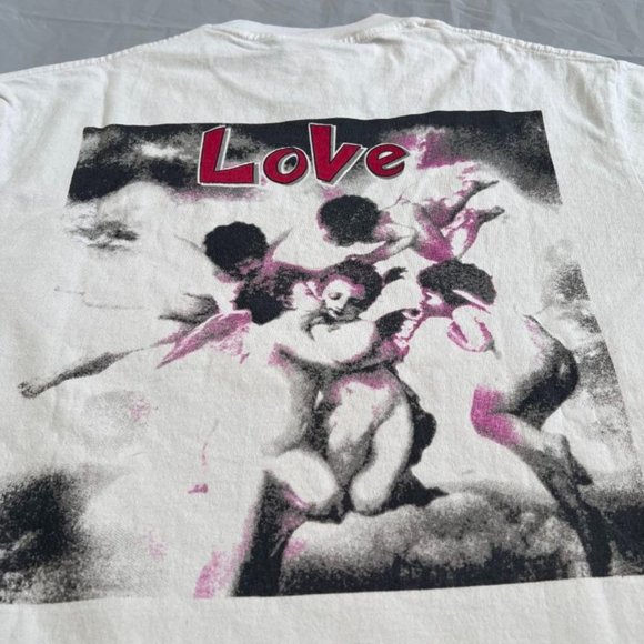 SAINT Mxxxxxx Men's White Love Short Round Neck Sleeve T-Shirt Size S - Picture 2 of 7